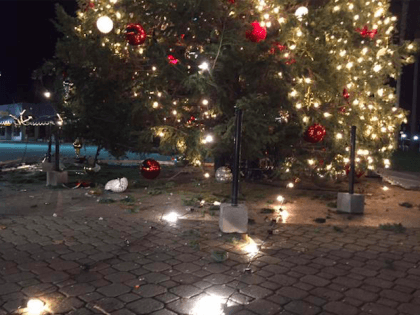 Christmas Tree Vandalized (@TheReallyRick / Twitter)