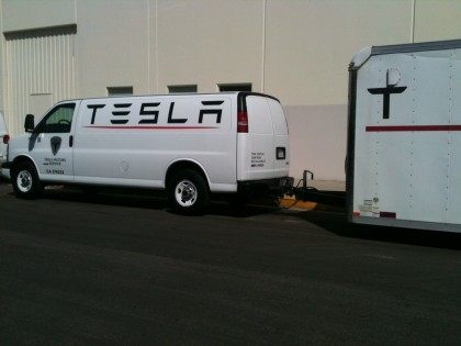 Tesla being towed to dealer.
