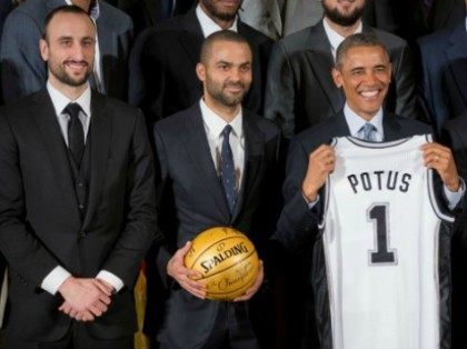 Barack Obama with Manu Ginobili and Tony Parker Associated Press