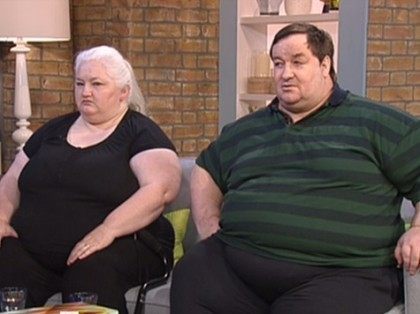 Stephen Beer and Michelle Coomb from Plymouth weigh 55 stone in total. They claim a total