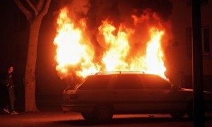 Car burning France New Year
