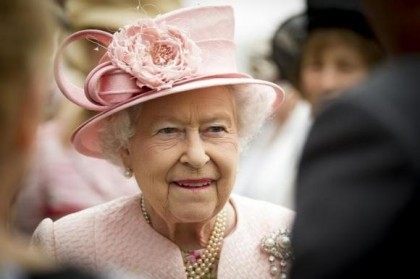 Britain's Queen Elizabeth is pictured during a garden party at Hillsborough Castle