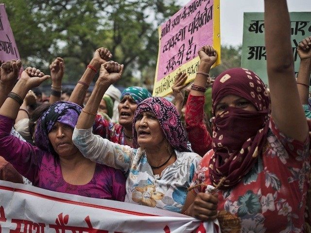 Indian dalit women protest near Haryanan's Chief Minister Bhupinder Singh Hudda residence against the gang-rape of four Dalit girls in New Delhi, India, Sunday, May 11, 2014. They have been on protest at Jantar Mantar since April 16, they claim that government hasn't worked to end the continuous violence and …