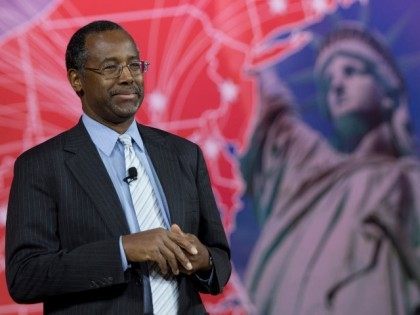 Ben Carson arrives to speak during the Conservative Political Action Conference (CPAC) in National Harbor, Md., Thursday, Feb. 26, 2015.
