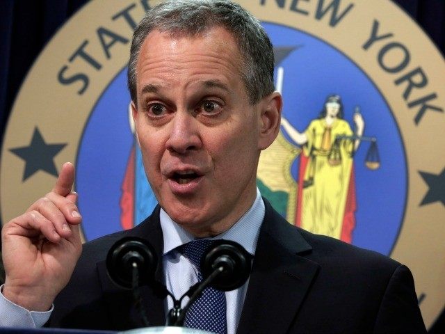 New York State Attorney General Eric Schneiderman address a news conference in his in New