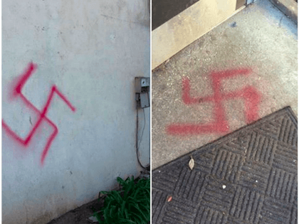 Swastikas at UC Davis AEPi (StandWithUs via Facebook)