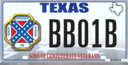 Texas confederate license plate