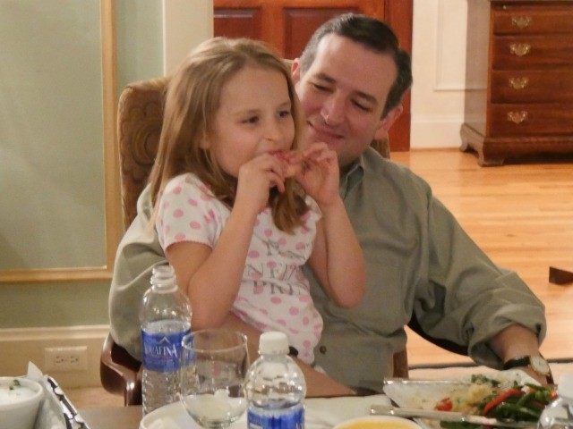 Ted Cruz and his daugthter the day before he announced his presidential campaign. Photo by