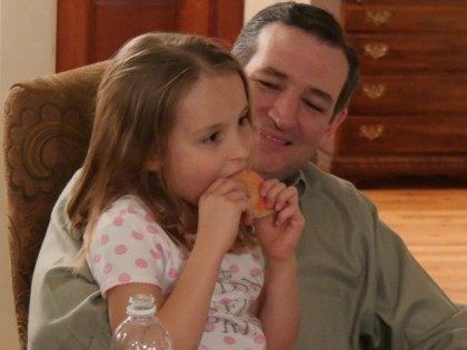 Ted Cruz and his daugthter the day before he announced his presidential campaign. Photo by
