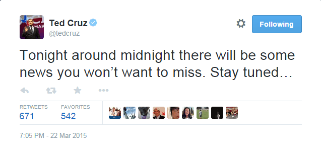 Cruz tweet