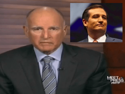 Jerry Brown vs. Ted Cruz (NBC Screenshot / Wire services)