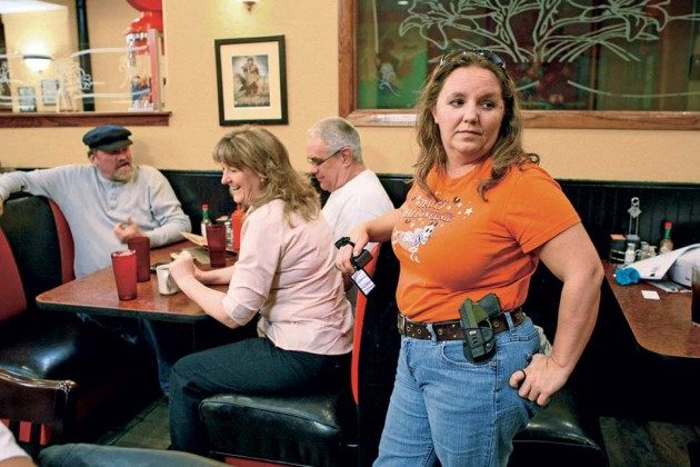 Woman Open Carrying in Resturaunt - Reuters-Bill Waugh