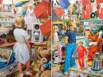 Gender equality: Birls can wear trousers too, and boys can be dolls.