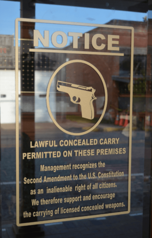 Lawfully Concealed Weapons Welcome Metal Sign 