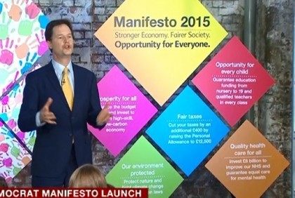 Nick Clegg manifesto