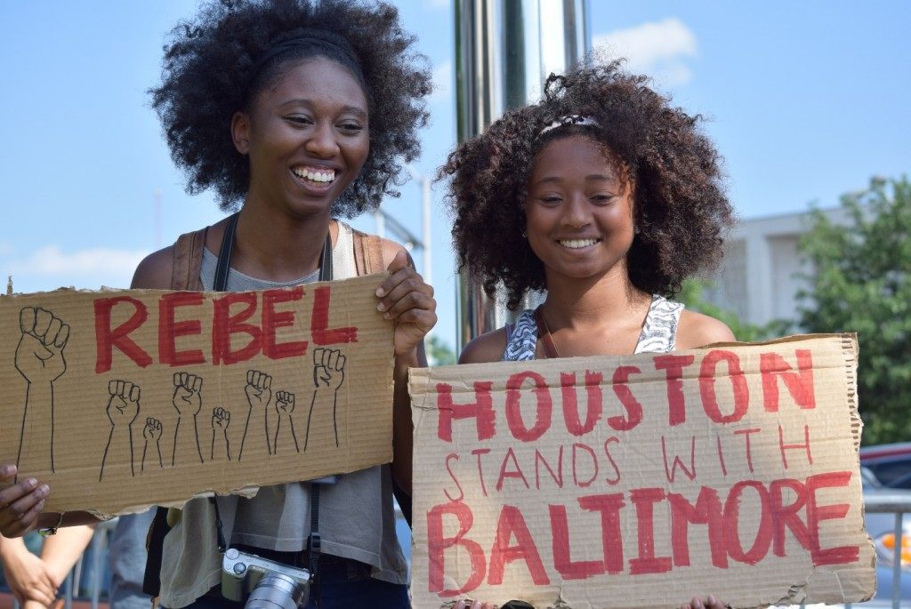 BLM 1 Two Girls at Houston Protest - LS Photo
