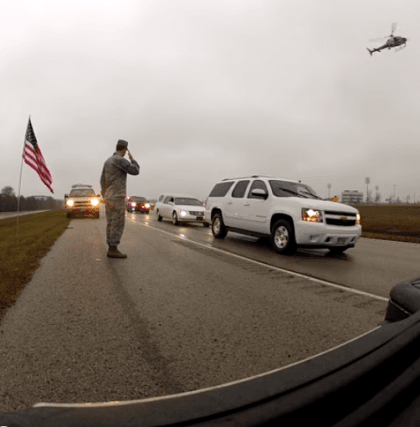 Chris Kyle Funeral Procession - Midlothian - YouTube Screenshot Kevin Kelly