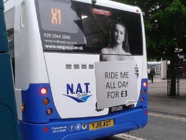 Ride me all day bus advert