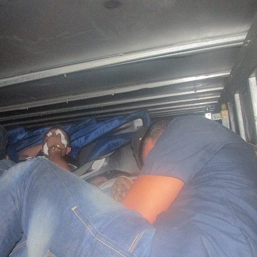 Border patrol agents found 16 illegal immigrants hidden inside a tractor trailer