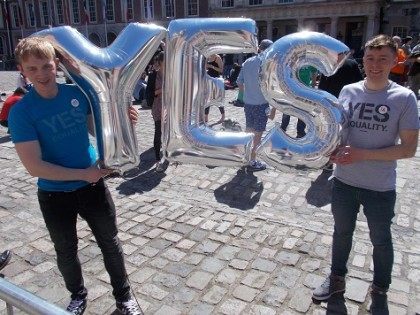 Yes supporters Dublin Castle