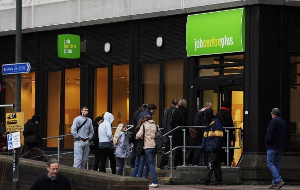 People enter a job centre in Bromley, Ke