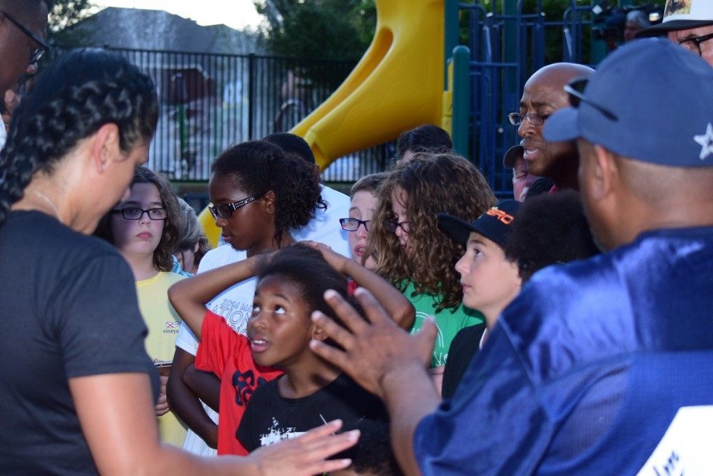 Children of McKinney's Craig Ranch community receive prayer from local pastors. (Photo: Breitbart Texas/Bob Price)