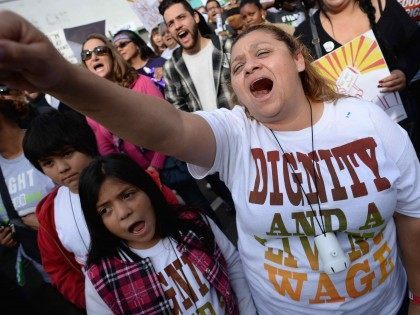 Minimum Wage protest, California (Robyn Beck / AFP / Getty)