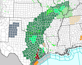 NOAA Flood Watches and Warnings TS Bill - Wednesday