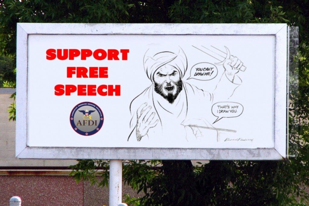 afdi free speech drawing billboard