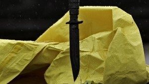 Photo of the knife carried by the suspect, courtesy of the Boston Globe