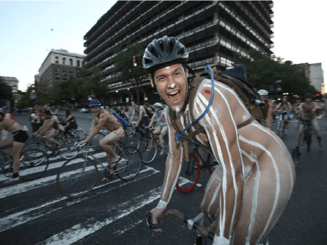 naked cyclist