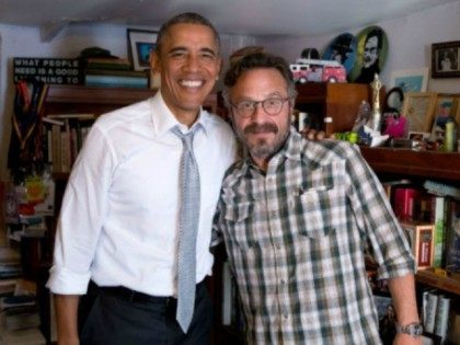 President Barack Obama participates in a podcast with Marc Maron in Los Angeles, Calif., J
