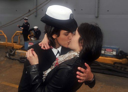 Lesbian Navy kiss (Reuters)