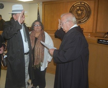 Starr County Justice of the Peace Salvador Zarate is sworn in for another term on January 1, 2015