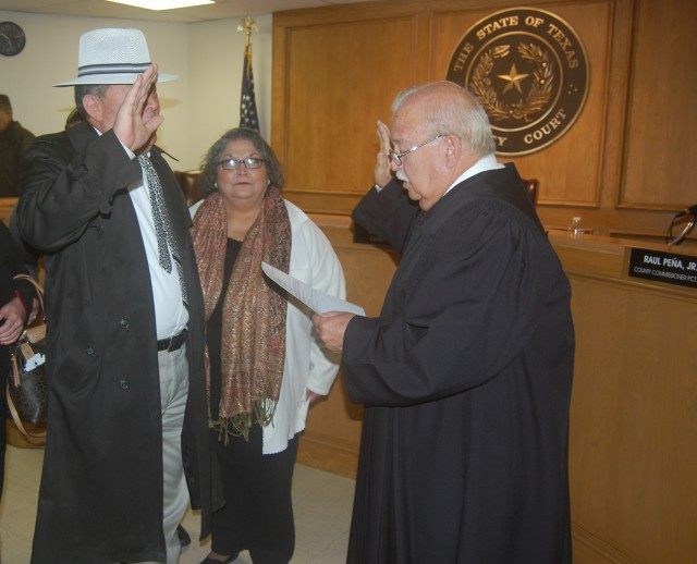 Starr County Justice of the Peace Salvador Zarate is sworn in for another term on January