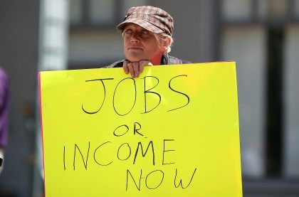 Union Of Unemployed Workers Protests Cut In Unemployment Benefits In Oakland