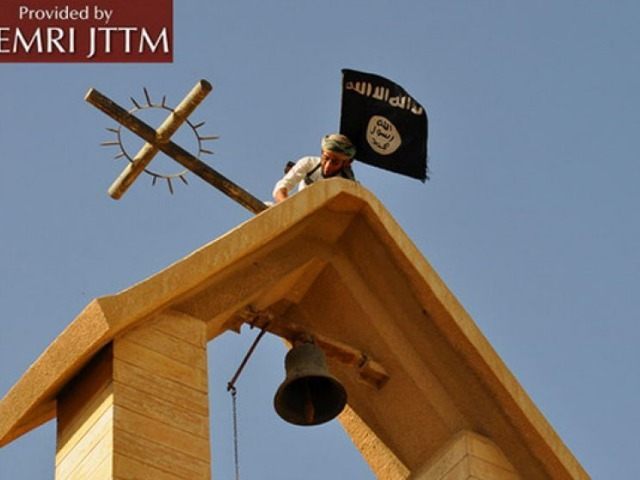 ISIS-flag-on-church