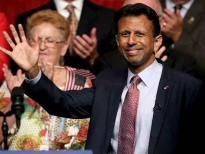 Louisiana Governor Bobby Jindal announces his candidacy for the 2016 Presidential nomination during a rally a he Pontchartrain Center on June 24, 2015 in Kenner, Louisiana. (Photo by
