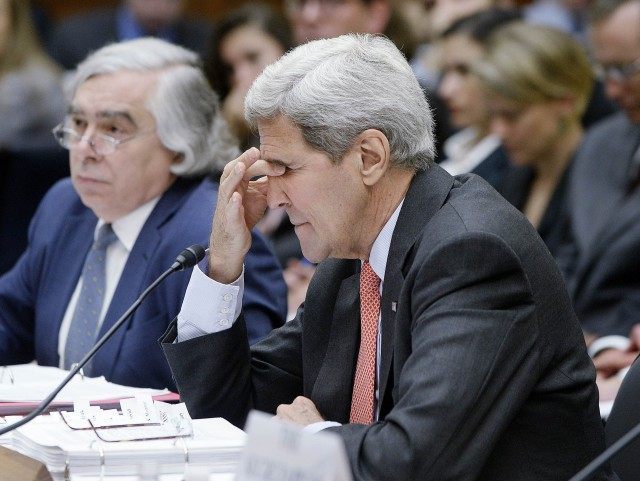 John Kerry exasperated (Olivier Douliery / Getty)