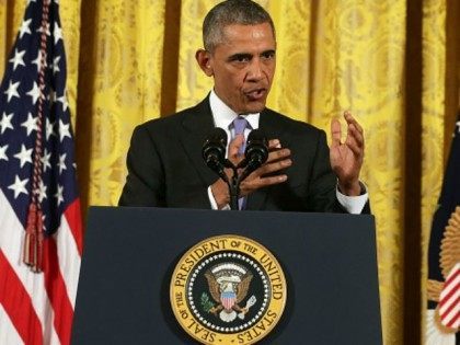 U.S President Barack Obama speaks during a news conference in the East Room of the White House in response to the Iran nuclear deal on July 15, 2015 in Washington, DC. The landmark deal will limit Iran's nuclear program in exchange for relief from international sanctions. The agreement, which comes …