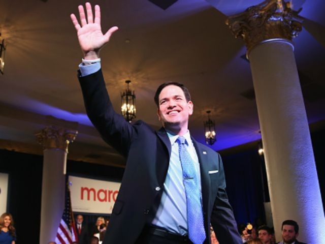 U.S. Sen. Marco Rubio (R-FL) waves to supporters after announcing his candidacy for the Republican presidential nomination during an event at the Freedom Tower on April 13, 2015 in Miami, Florida. Rubio is one of three Republican candidates to announce their plans on running against the Democratic challenger for the …
