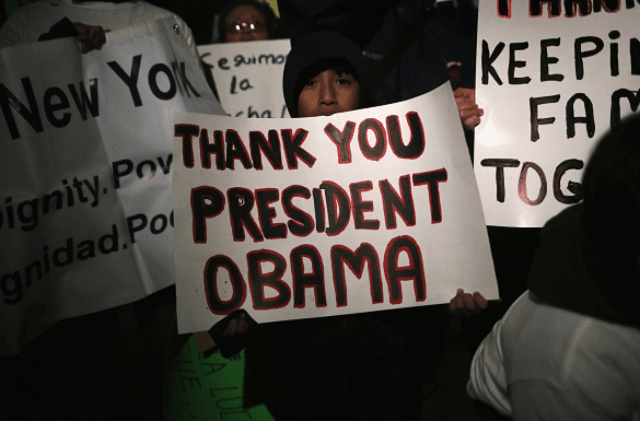 Immigration Rally Celebrating Obama