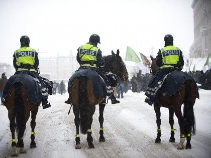 A Police officer secures on December 16,