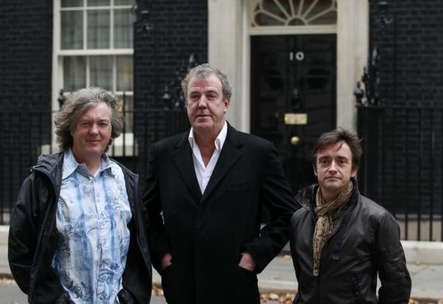 BBC automobile program Top Gear presenters James May, Jeremy Clarkson and Richard Hammond