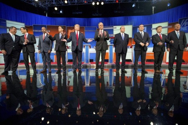 Chris Christie, Marco Rubio, Ben Carson, Scott Walker, Donald Trump, Jeb Bush, Mike Huckab