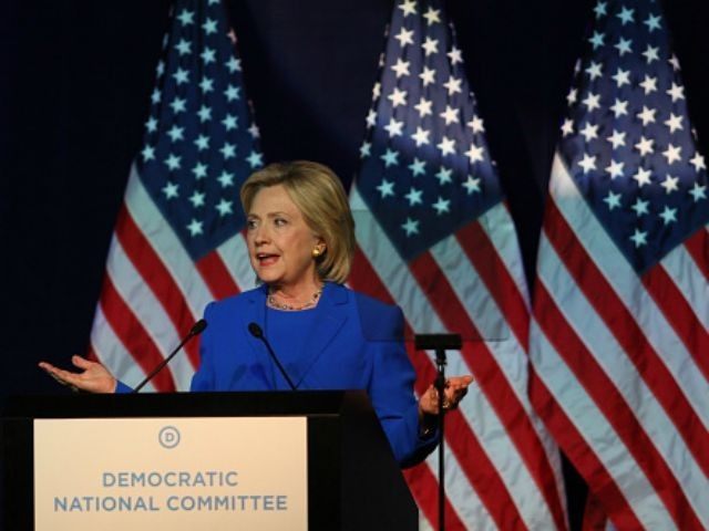 Democratic Presidential candidate Hillary Clinton speaks at the Democratic National Commit