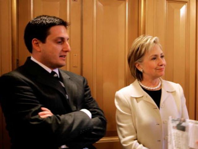 Secretary of State-designate and U.S. Senator Hillary Clinton (D-NY) refuses to take questions while waiting for an elevator with her press secretary Philippe Reines at the U.S. Capitol January 7, 2009 in Washington, DC. Senate Democratic leadership said it will work to find a way for Roland Burris to be …