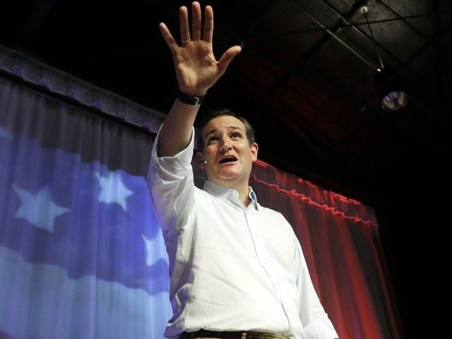 Republican presidential candidate Sen. Ted Cruz, R-Texas, speaks to supporters as he campa
