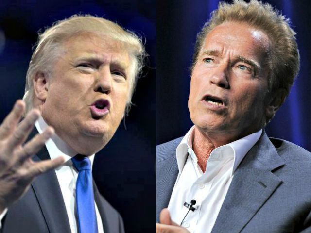 Donald Trump (L) and Arnold Schwarzenegger