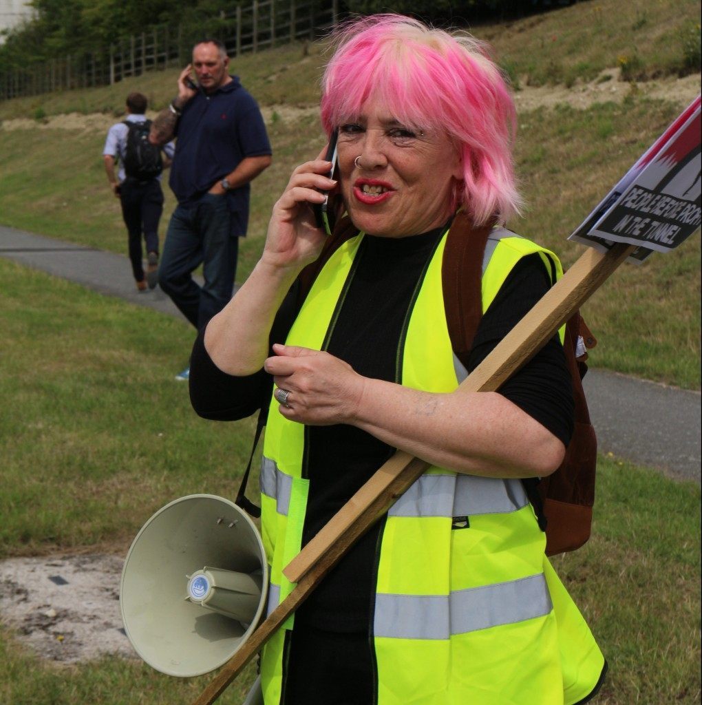 A pro-immigrant demonstrator